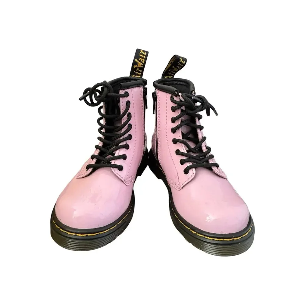 Dr. Martens 1460 T Little Girls Size 8 Toddler Pink Patent Leather Lace Up Boots